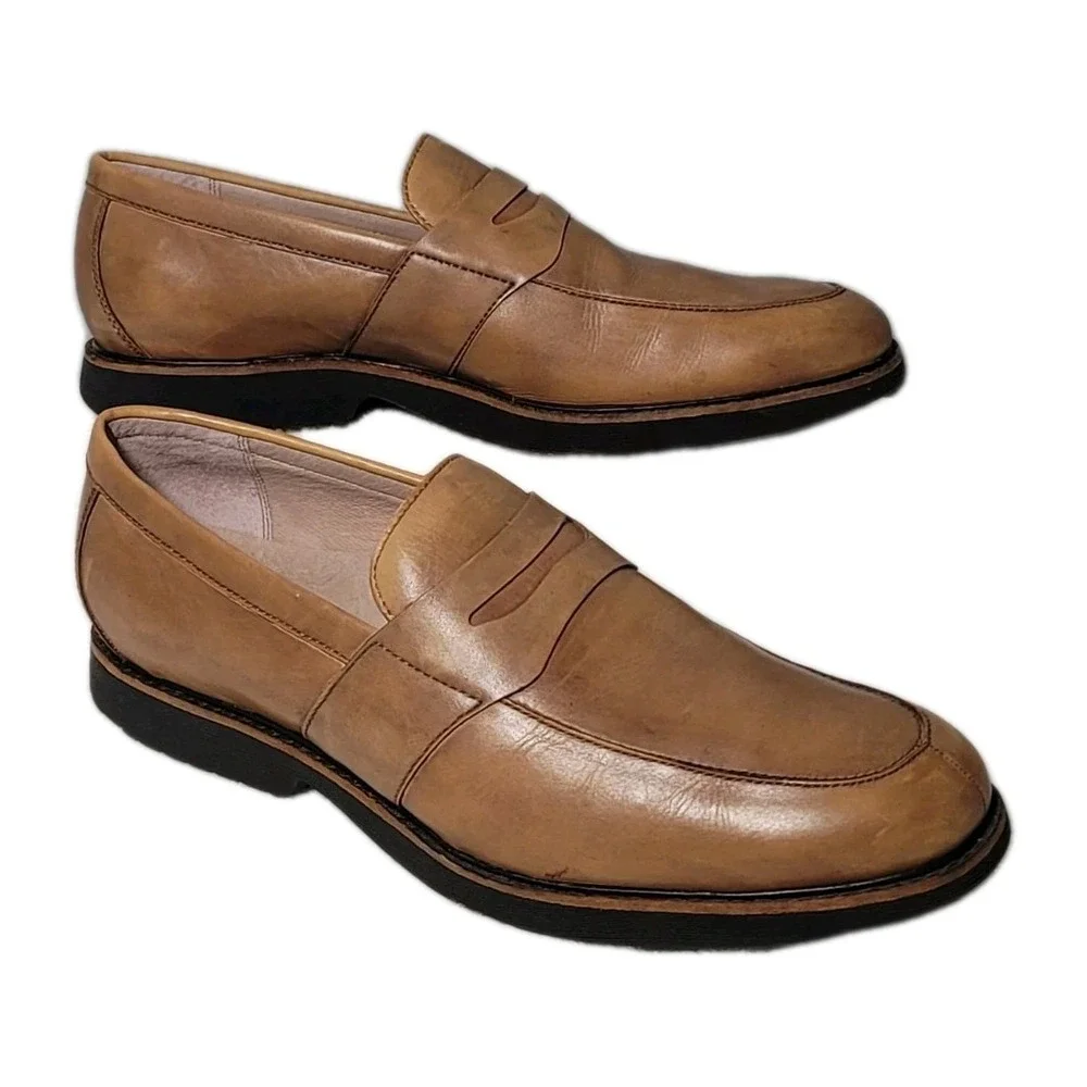 Abeo B.I.O. System Mens Size‎ 12 N Nathan Neutral Penny Loafers Congnac